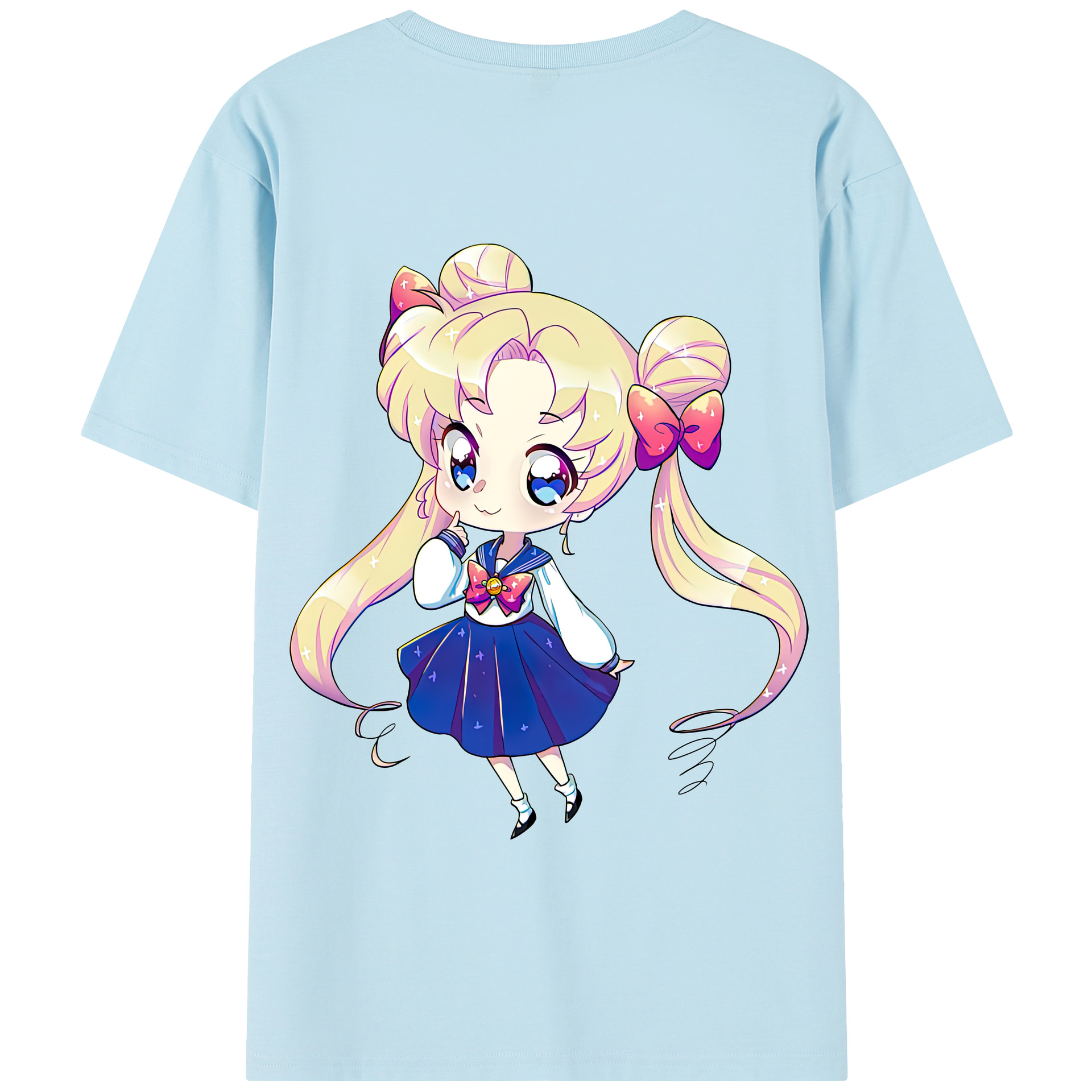 （画像用） 美少女戦士セーラームーン 月野 うさぎ つきの うさぎ Sailor Moon Tsukino Usagi 綿100％半袖Tシャツ（背面プリント）